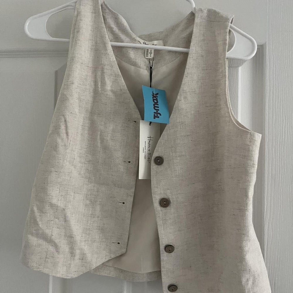 T.J.Maxx Beige Button-Down Blouse